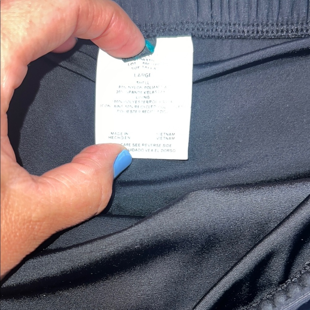 Aqua Green Black Ruffled Mini Skirt Resort Wear Size Large - Picture 3 of 9